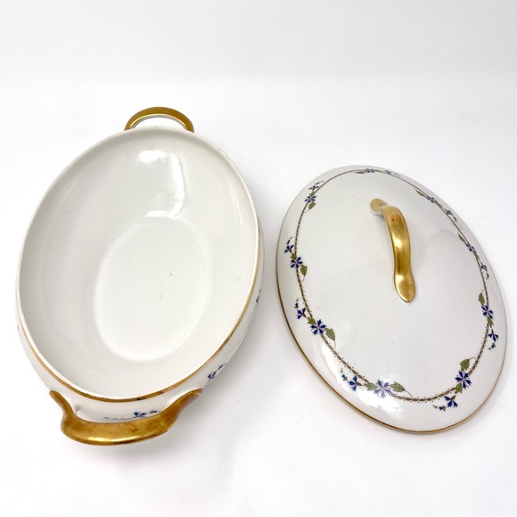 TV Tressemanes & Vogt Limoges France Stern Brothers Oval Covered Vegetable Dish - Picture 10 of 11